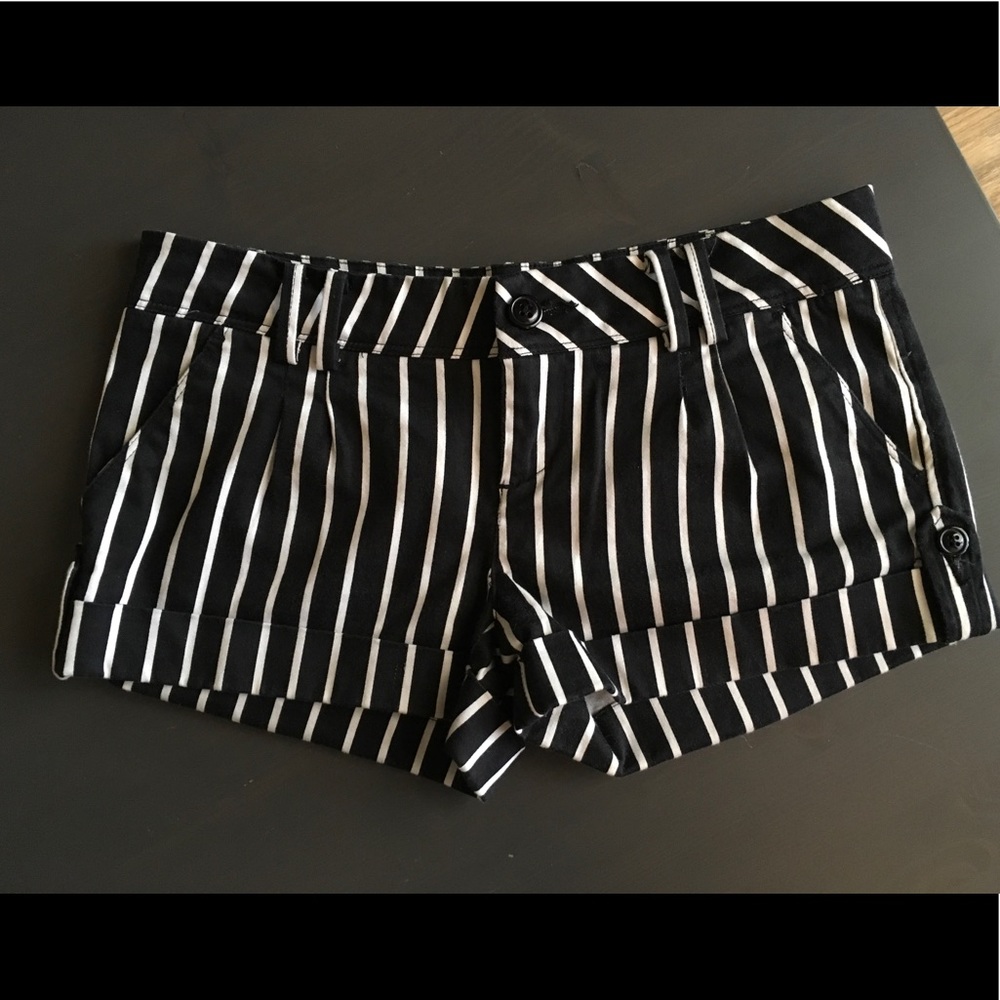 Black & White Striped Shorts